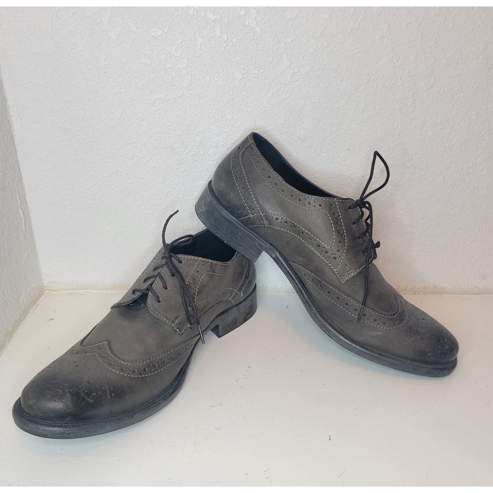 Men's Oxford Shoes Hush Puppies‎ Shepsky Wingtip Olive Green Size 10 -Read